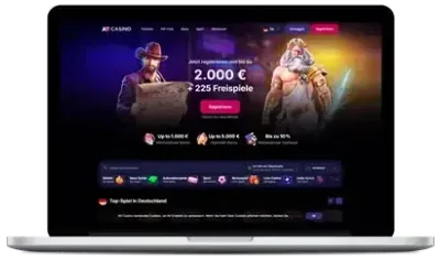 Lobby NVCasino na laptopie